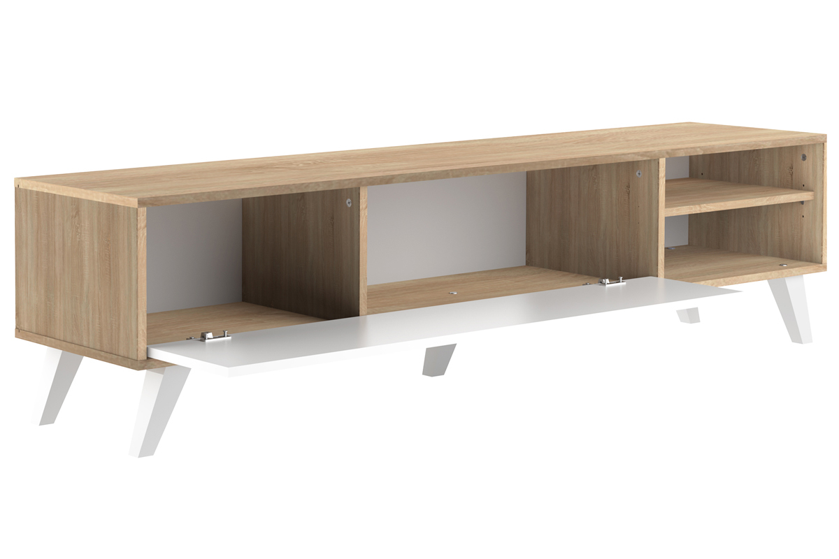 Mueble TV nrdico madera y blanco ORIGAMI