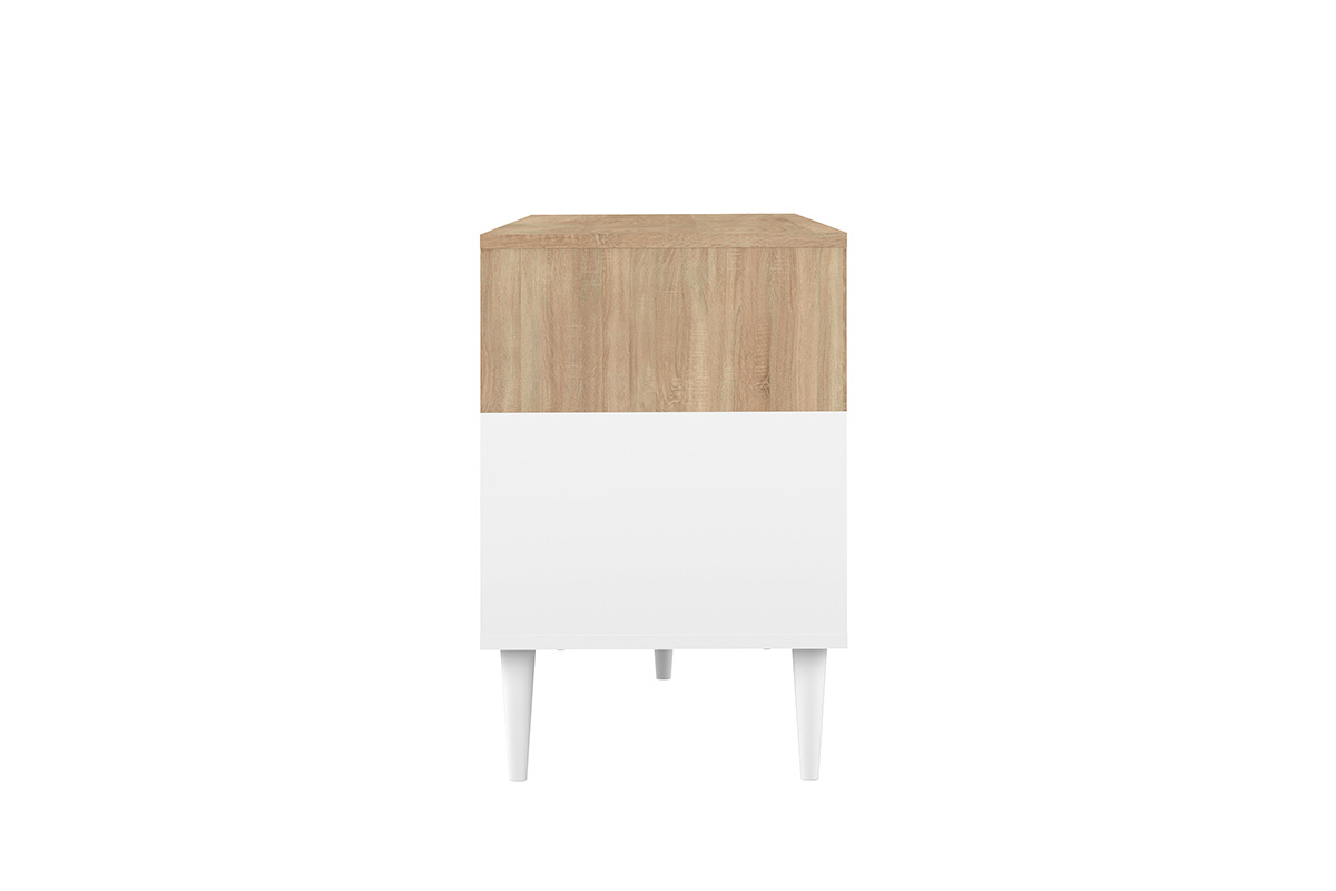 Mueble TV nrdico madera y blanco STRIPE