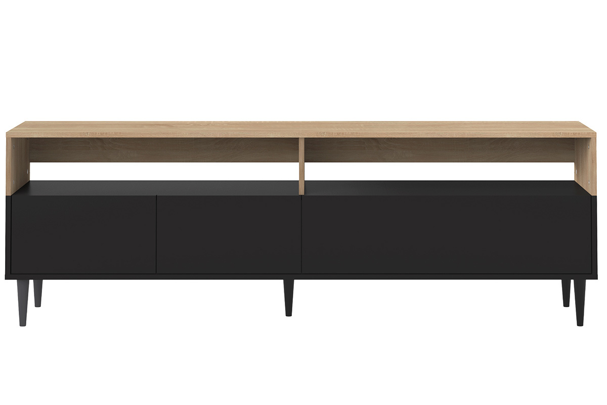Mueble TV nrdico madera y negro STRIPE