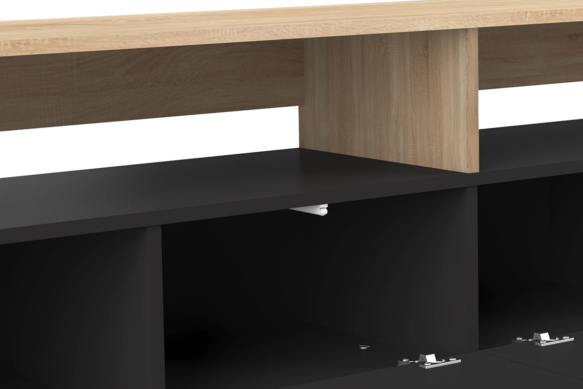 Mueble TV nrdico madera y negro STRIPE