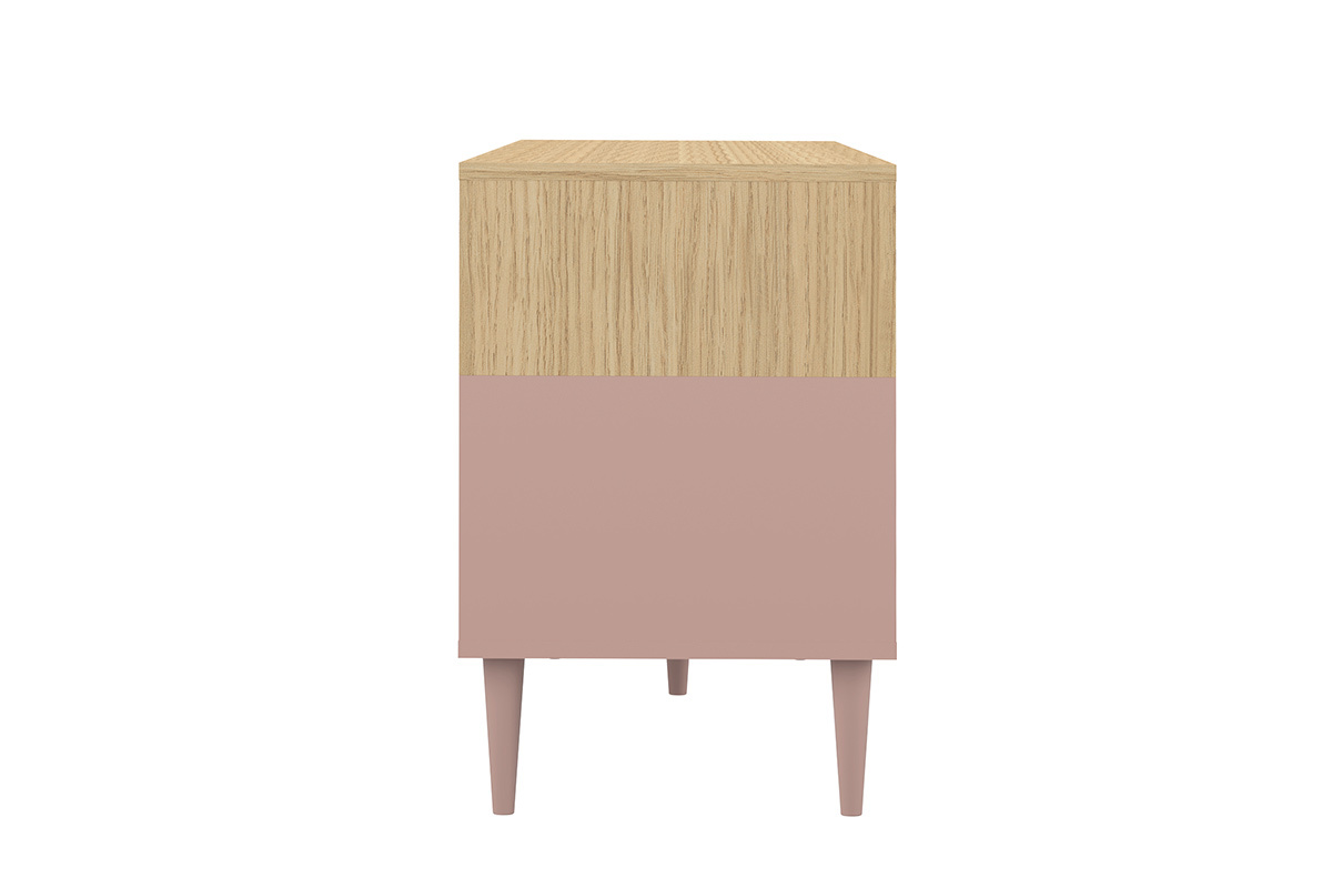 Mueble TV nrdico madera y rosa STRIPE