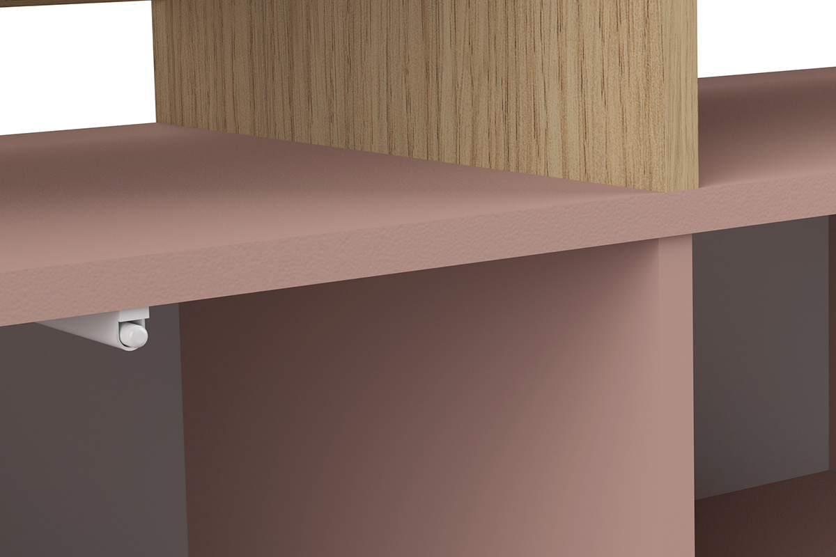 Mueble TV nrdico madera y rosa STRIPE