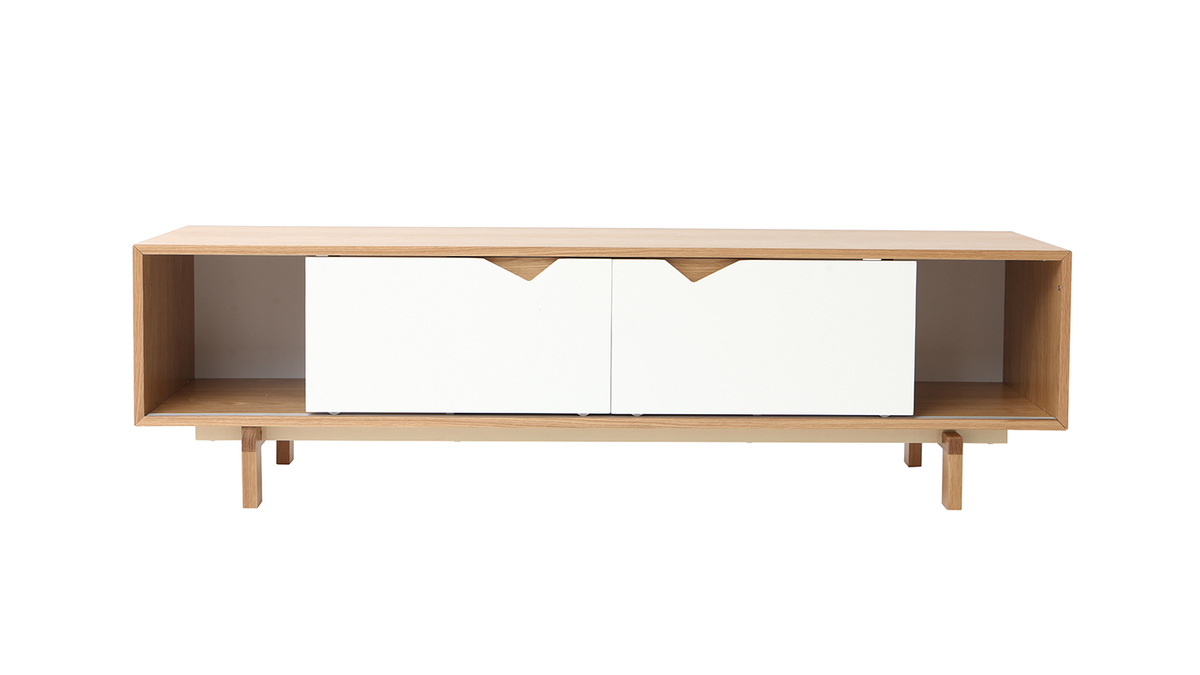 Mueble TV nrdico modular blanco y roble ACOUSTIC