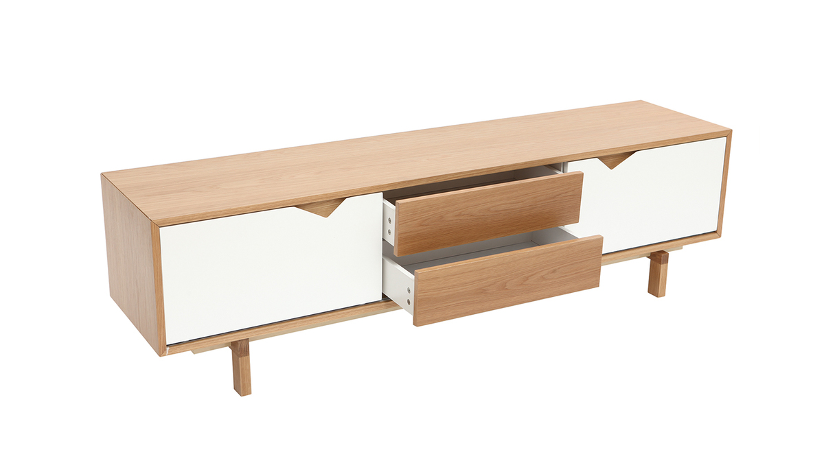 Mueble TV nrdico modular blanco y roble ACOUSTIC