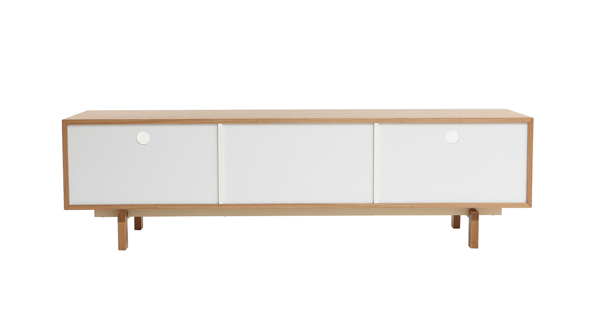 Mueble TV nrdico modular blanco y roble ACOUSTIC