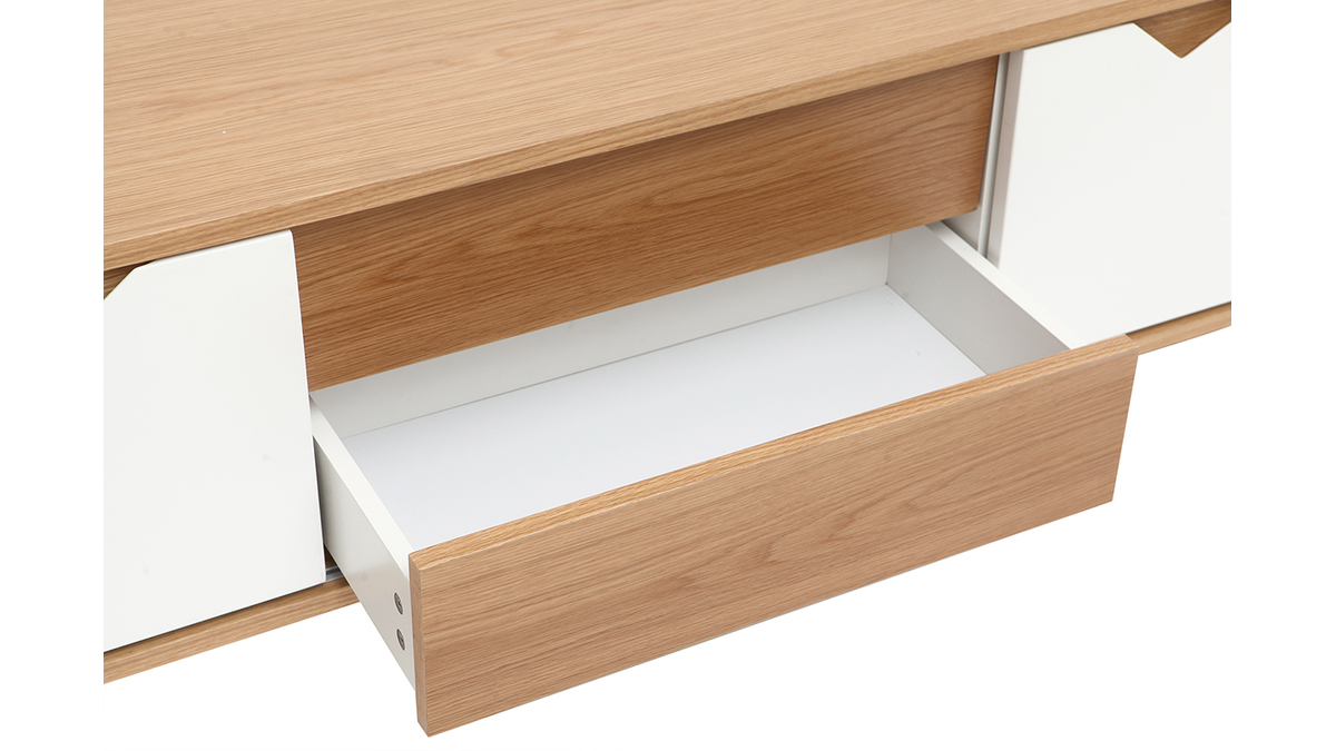 Mueble TV nrdico modular blanco y roble ACOUSTIC