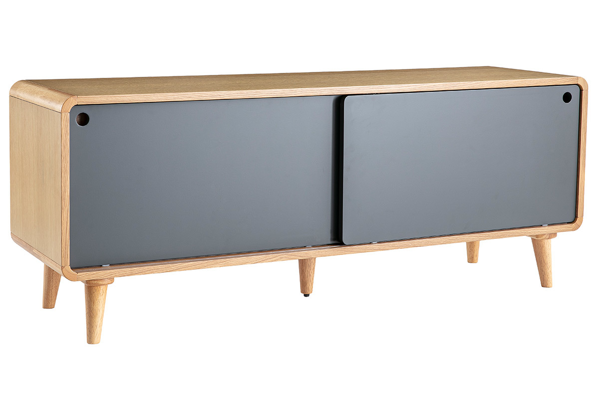 Mueble TV nrdico roble claro y gris COPENHAGUE