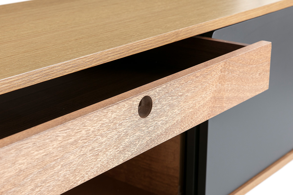 Mueble TV nrdico roble claro y gris COPENHAGUE