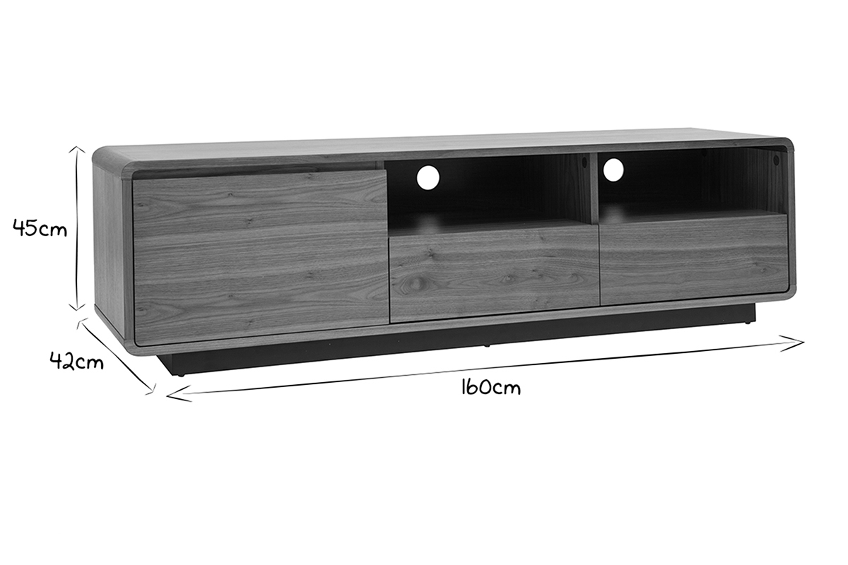 Mueble TV vintage con acabado de nogal 160cm JAKO