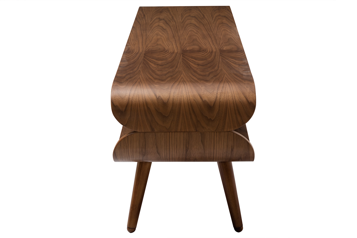 Mueble TV vintage con compartimentos de almacenaje de madera oscura 132cm TAKLA