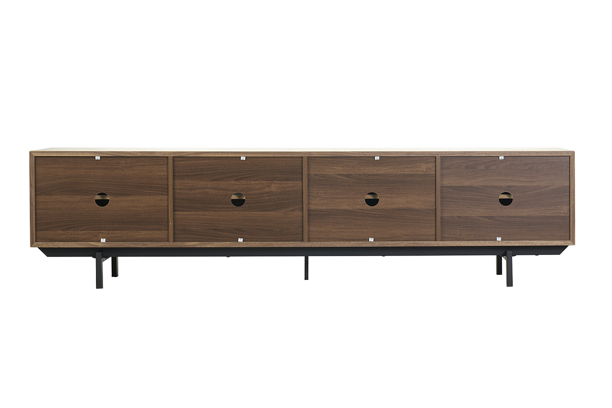 Mueble TV vintage de nogal y metal 200cm MANNY