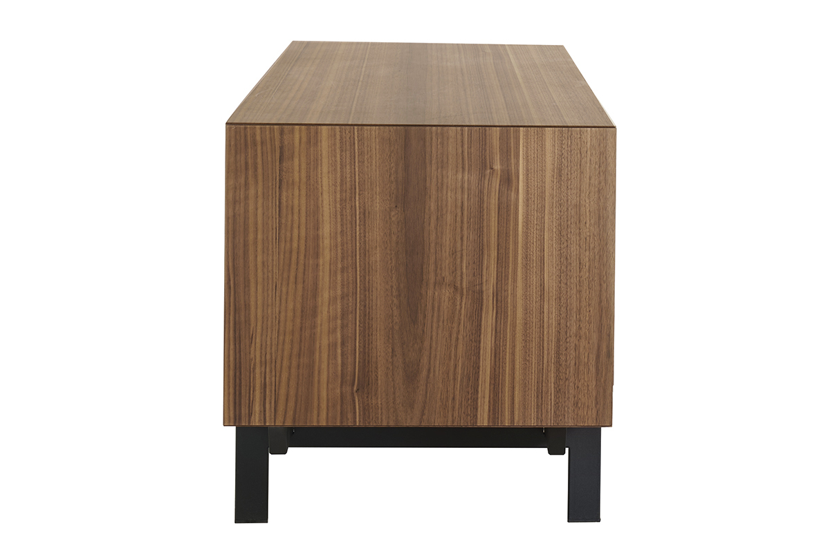 Mueble TV vintage de nogal y metal 200cm MANNY