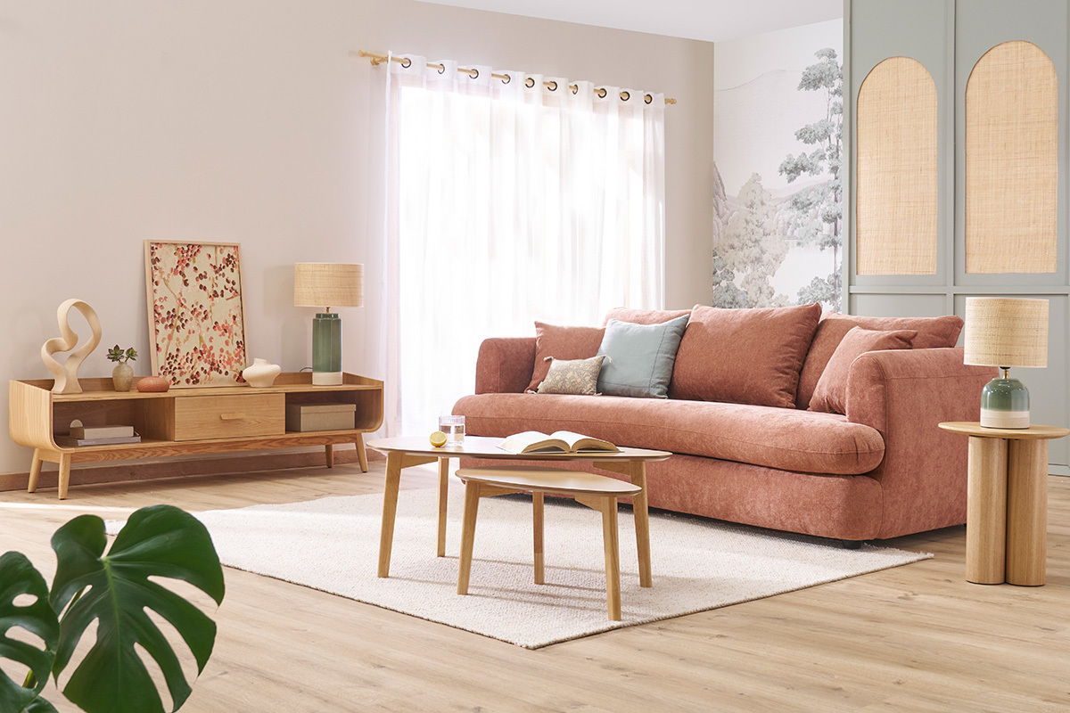Mueble TV vintage madera fresno 180 cm HALLEN