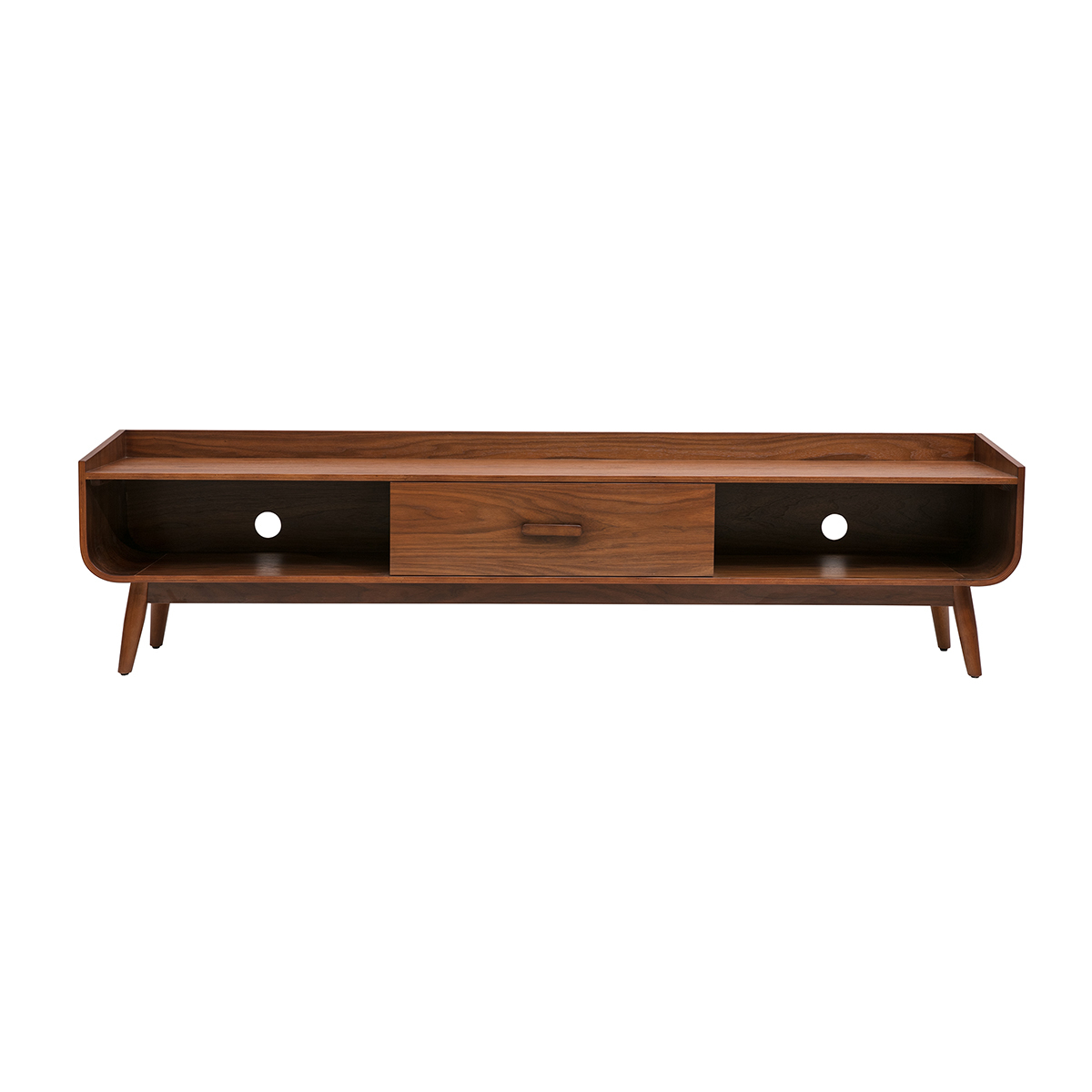 Mueble TV vintage madera oscura nogal L200 cm HALLEN