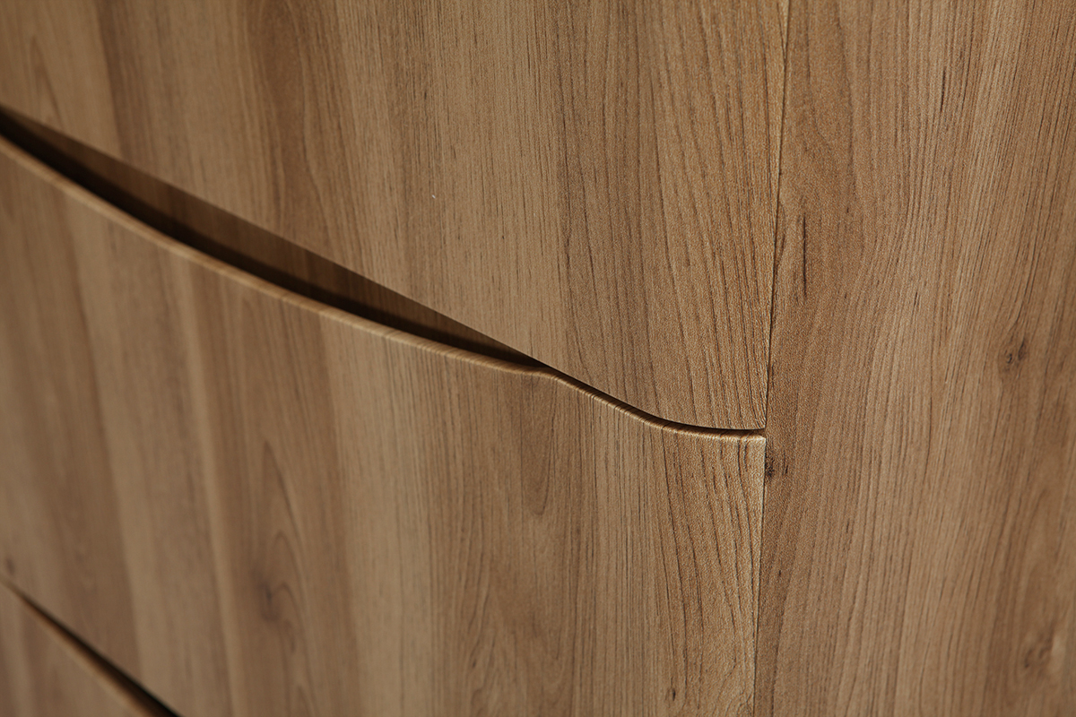 Mueble y columna de bao madera con lavabo, espejo y almacenaje WILD