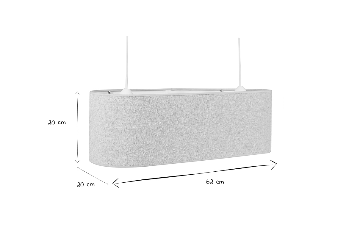 Pantalla para lmpara de techo doble de borreguillo color crudo 62 cm TESSA
