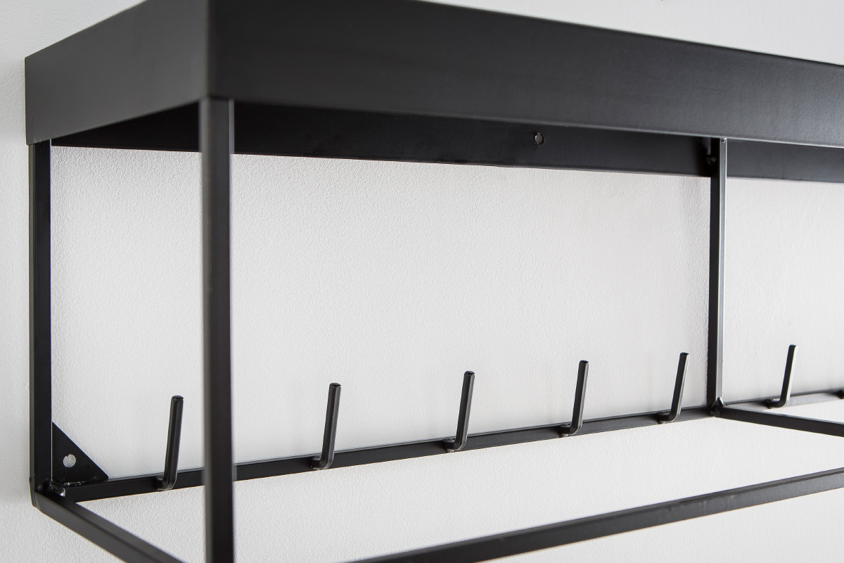 Perchero de pared metal negro 90cm PEG
