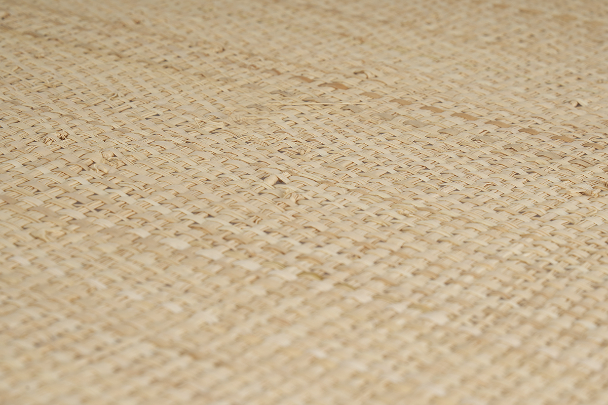 Plafn cilndrico de lino beige y rafia natural 40 cm TRAVES