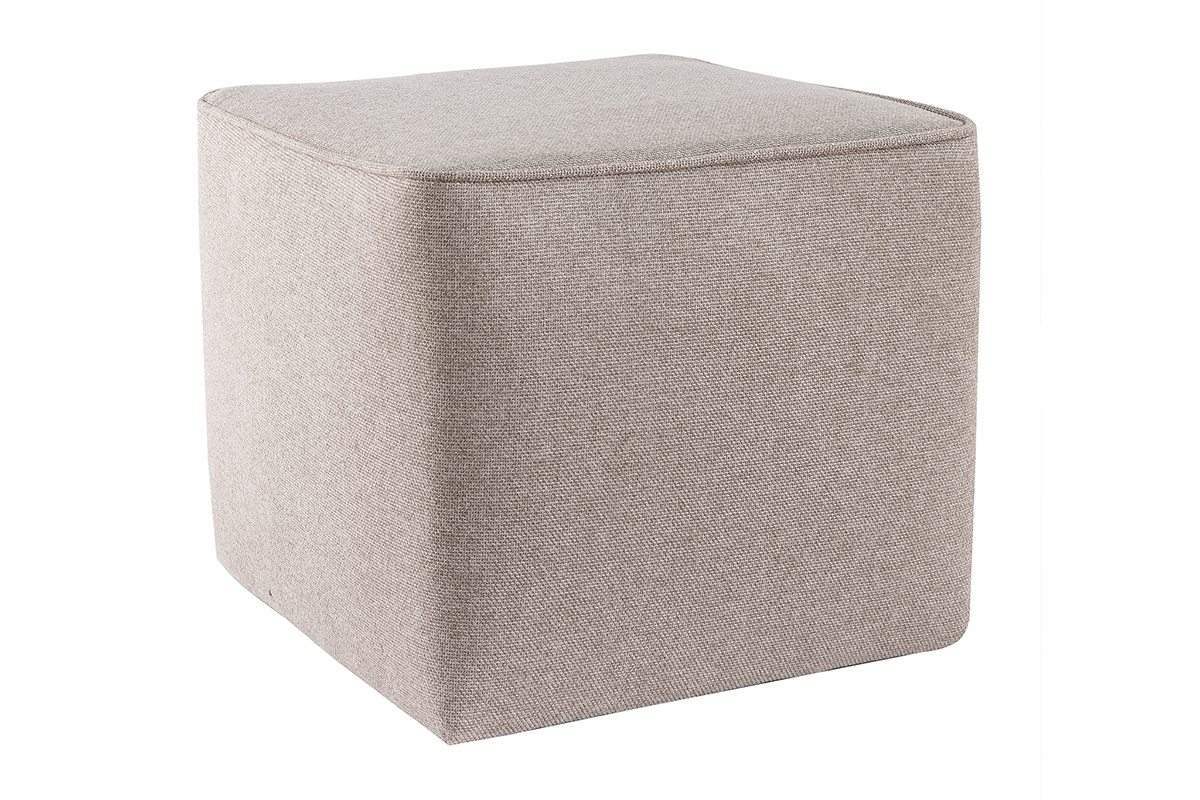 Puf de diseo cuadrado tela beige PAVE