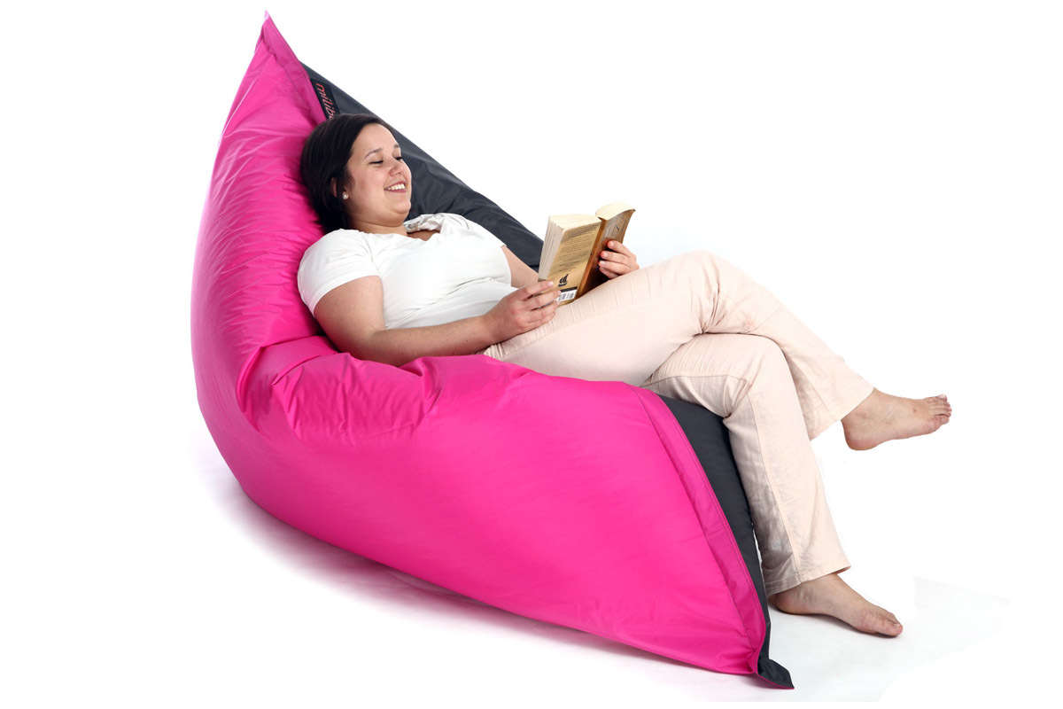 Puf gigante de diseo gris y rosa BIG MILIBAG