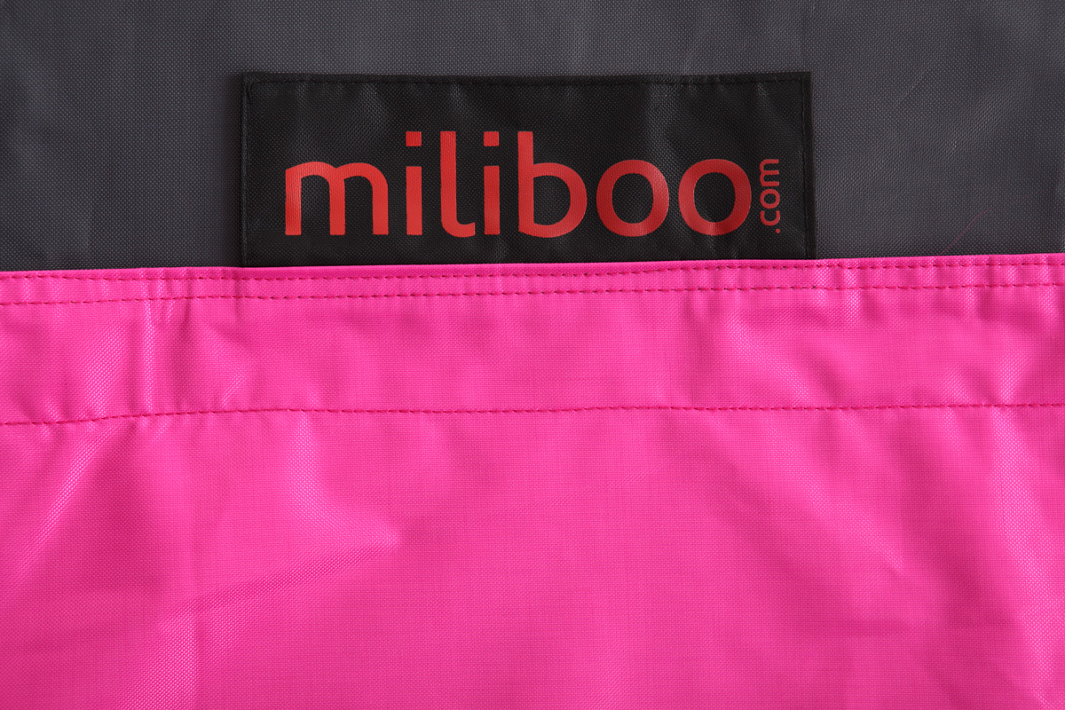 Puf gigante de diseo gris y rosa BIG MILIBAG