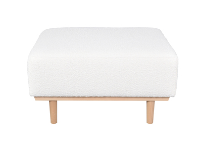 Puf módulo de sofá de tejido rizado efecto lana de color crudo MORRIS