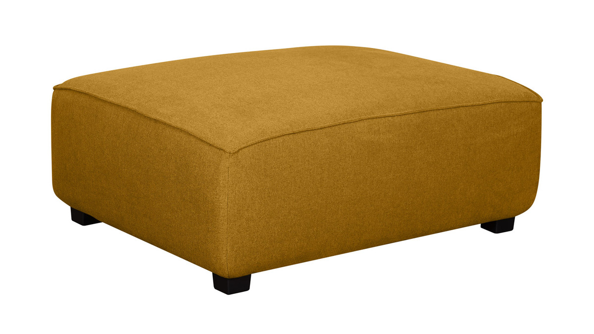 Puf módulo de sofá en tejido amarillo comino PLURIEL
