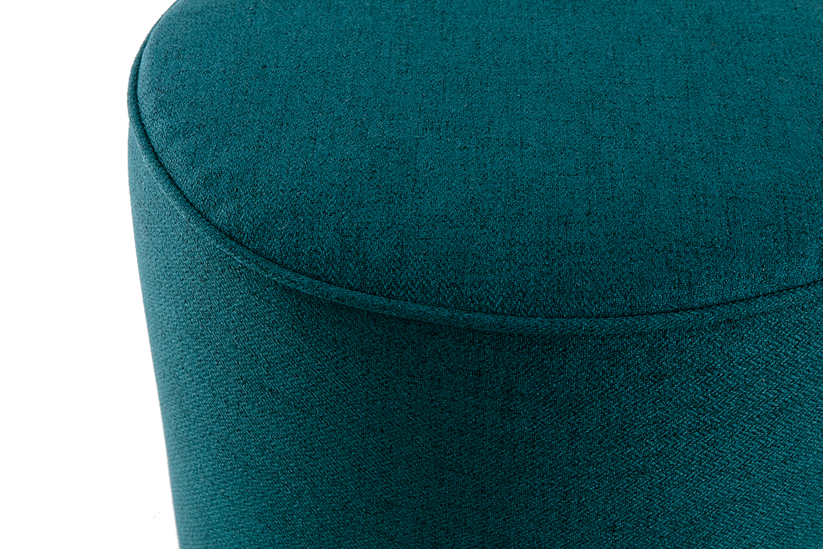 Puf redondo de tela azul pavo 40cm dim. COQ