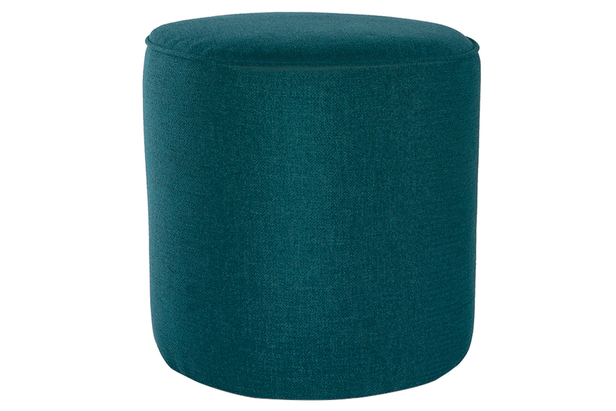 Puf redondo de tela azul pavo 40cm dim. COQ
