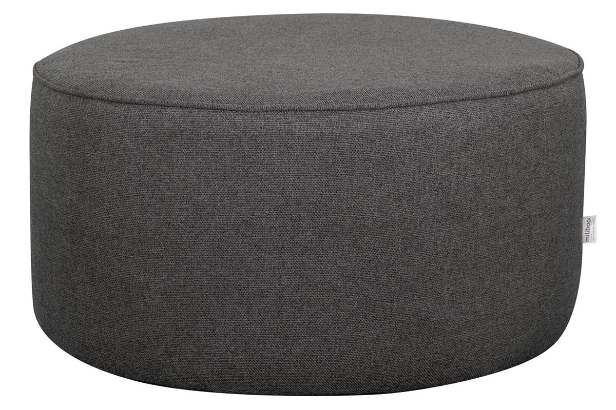 Puf redondo de tela gris antracita 70 cm dim. COQ