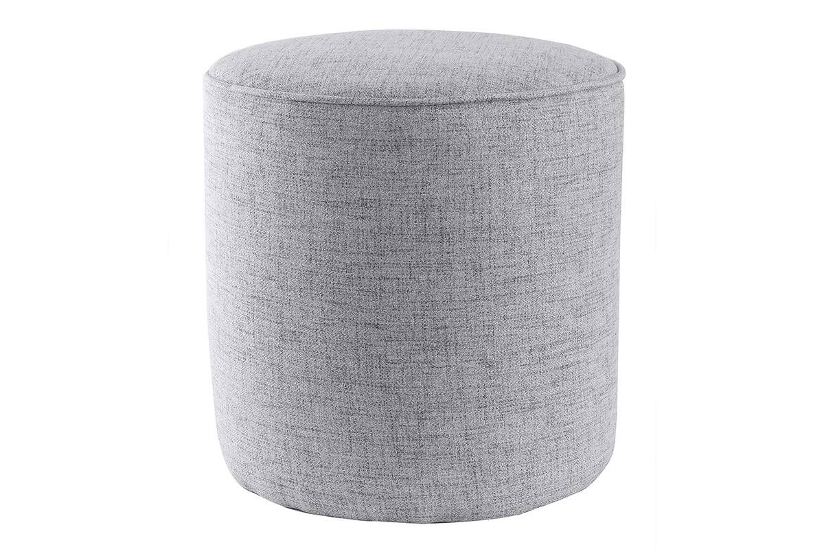Puf redondo de tela gris claro 40cm dim. COQ