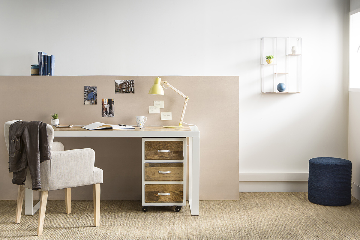 Puf redondo yute color azul GUNNY