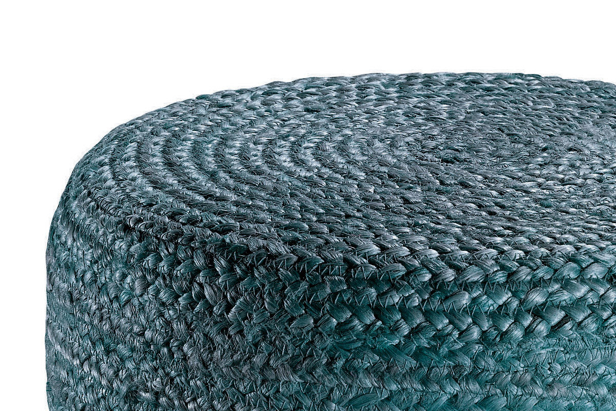 Puf redondo yute color azul petr�leo GUNNY