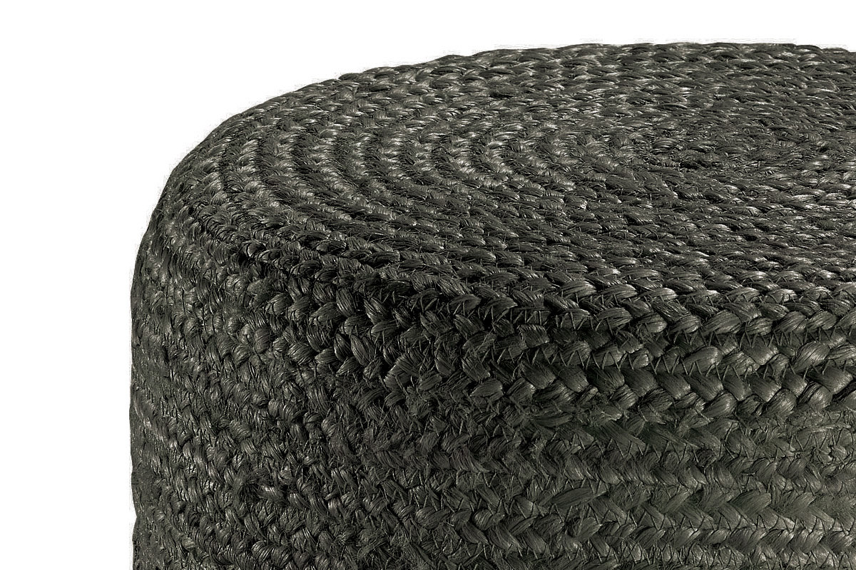 Puf redondo yute color gris GUNNY