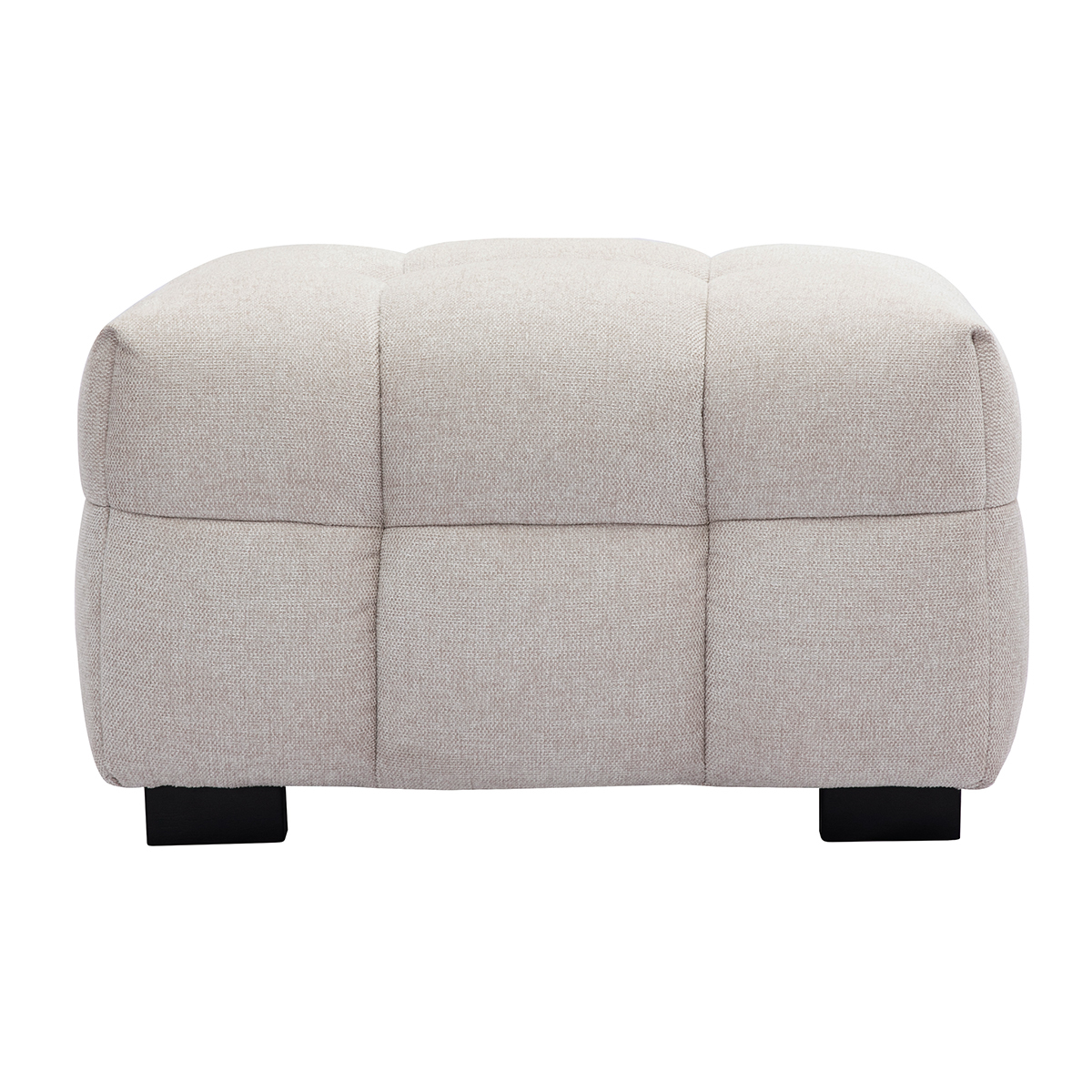 Puf reposapiés de diseño con tejido efecto aterciopelado texturizado beige CORTO