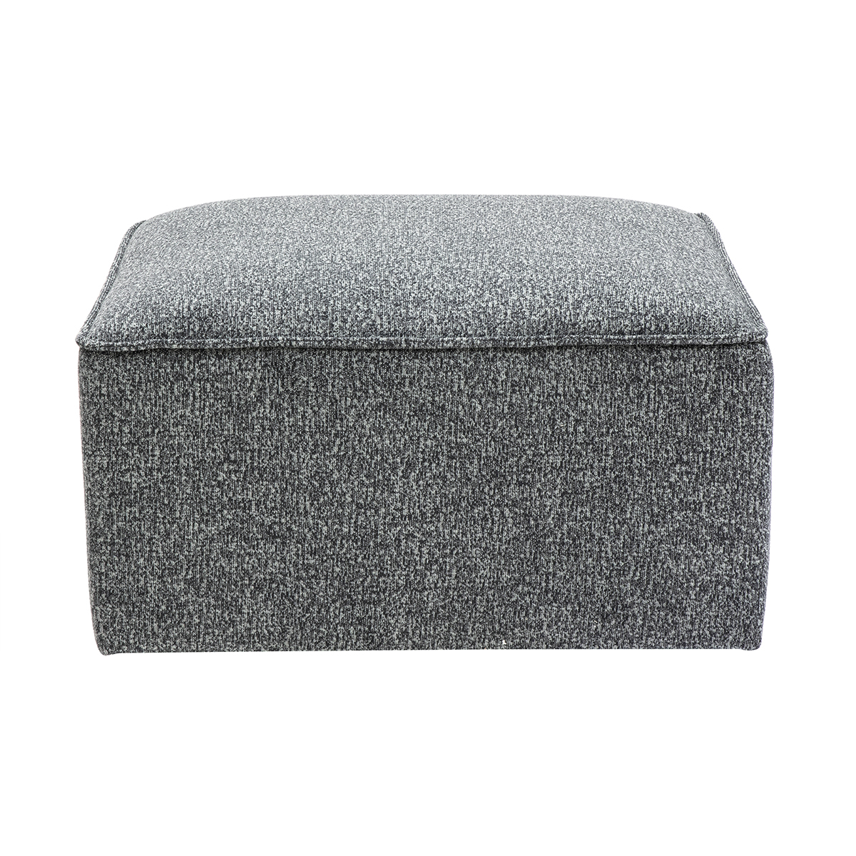 Puf reposapiés de tela gris oscuro jaspeado KERRY