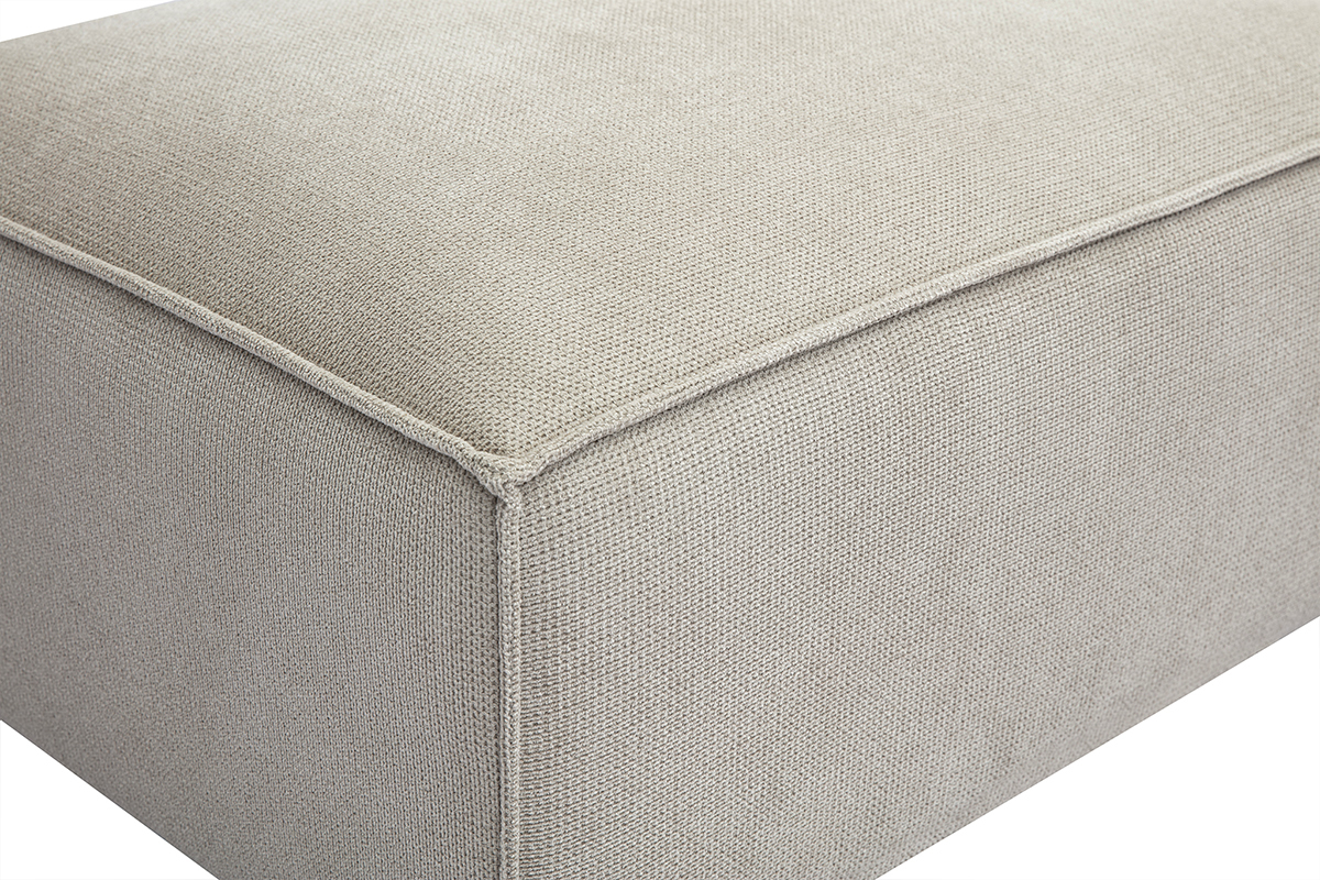 Puf reposapis en tela efecto terciopelo texturizado beige SPLIT