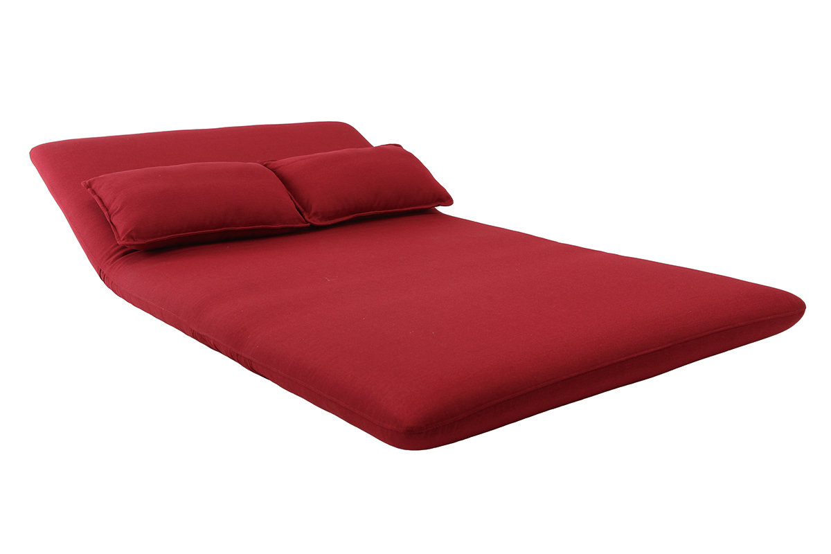 Puf sof� convertible 2 plazas dise�o color burdeos SLEEPER