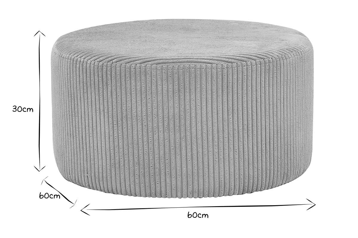 Puff en terciopelo gris D40 cm DUROY
