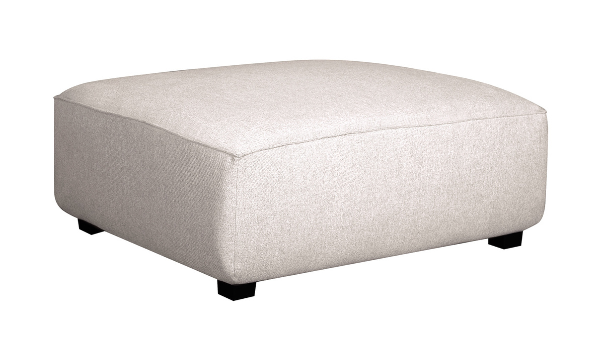Puff módulo de sofá en tejido beige PLURIEL