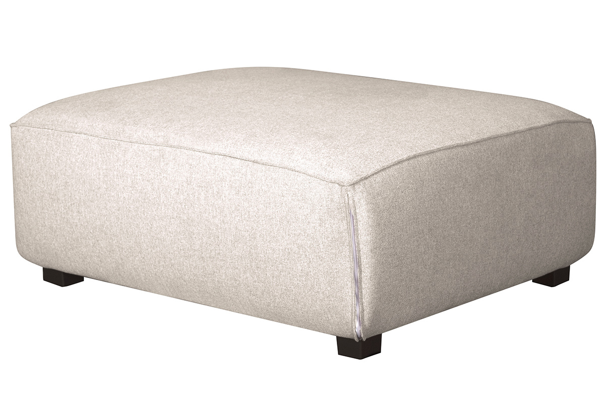 Puff mdulo de sof en tejido beige PLURIEL