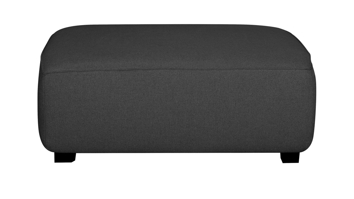 Puff módulo de sofá en tejido gris antracita PLURIEL