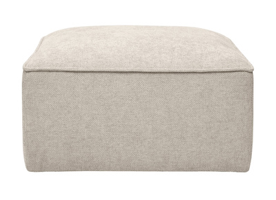 Puff reposapi&eacute;s en tejido efecto terciopelo texturizado beige KERRY