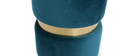 Puuf redondo en terciopelo azul petróleo y metal dorado JOY