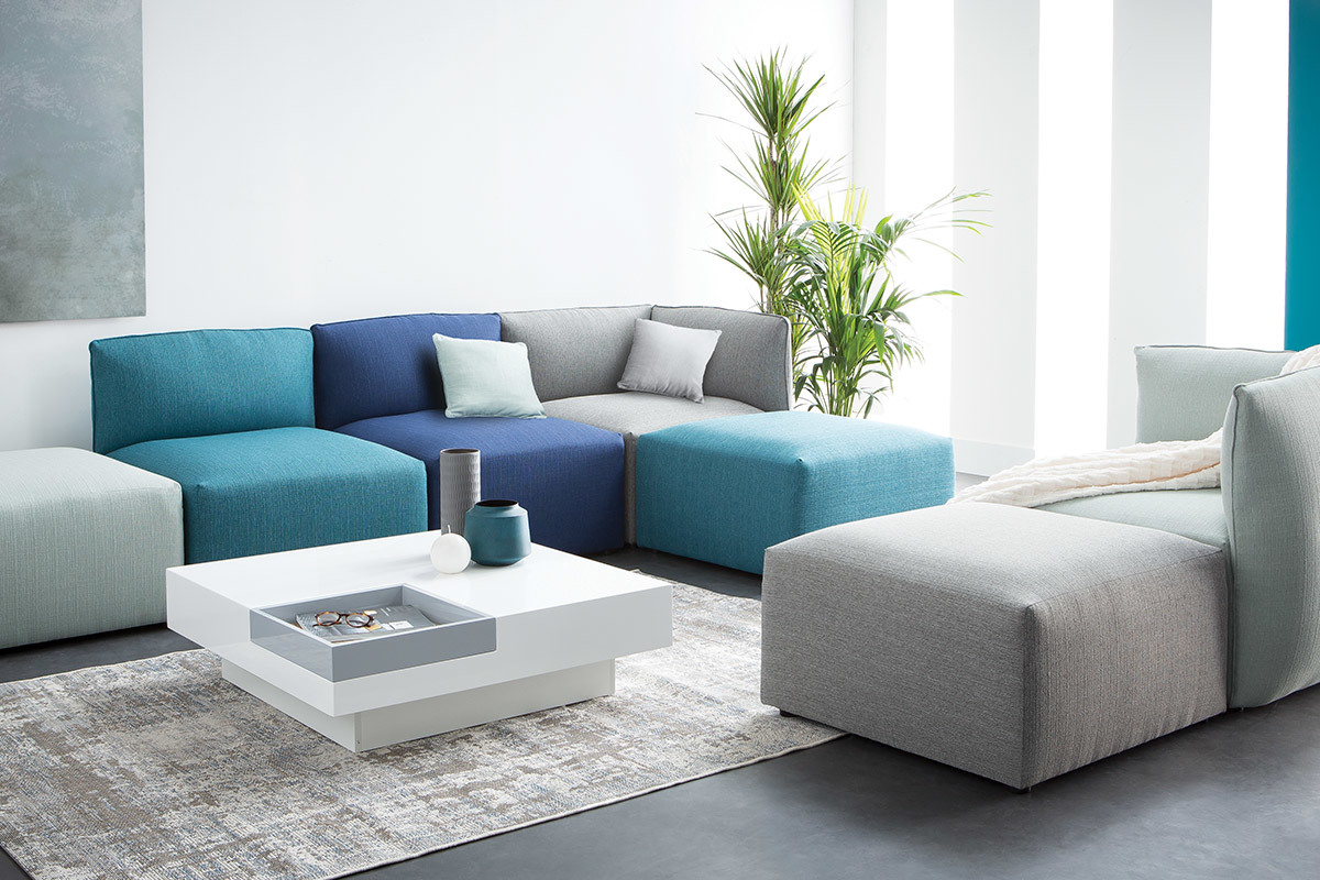 Reposapis moderno tejido azul claro MODULO