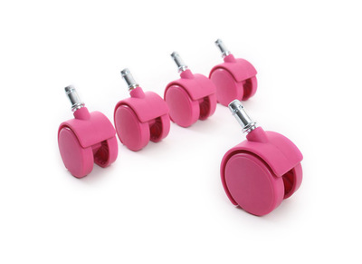 Ruedecillas rosas compatibles base blanca