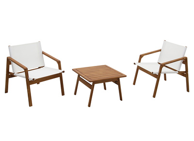 Sal&oacute;n de jard&iacute;n blanco y madera maciza PADANG