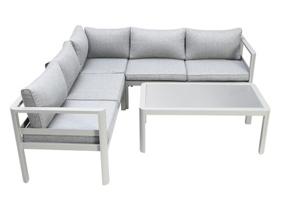 Sal&oacute;n de jard&iacute;n dise&ntilde;o metal gris AMORGOS