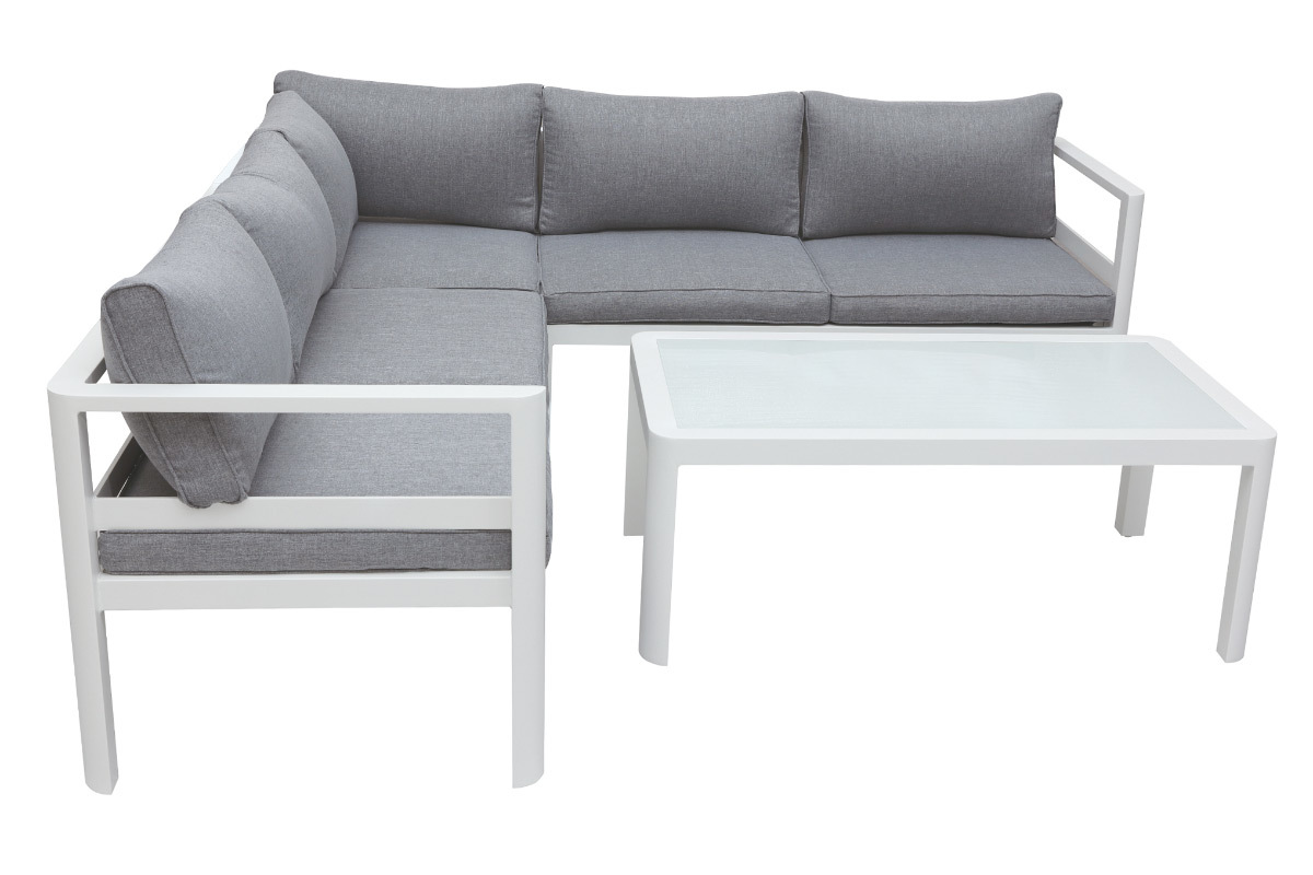 Saln de jardn moderno gris oscuro con mesa de centro TONIGHT