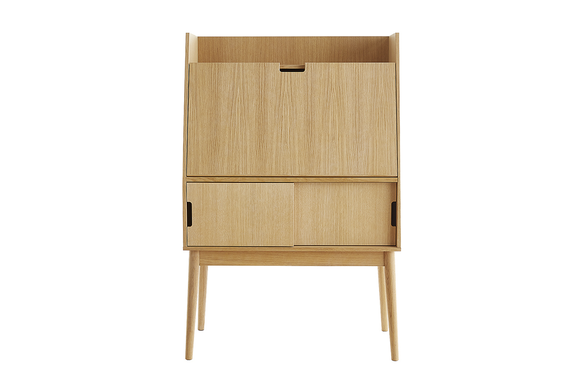 Secreter con tablero plegable y acabado roble GABIN
